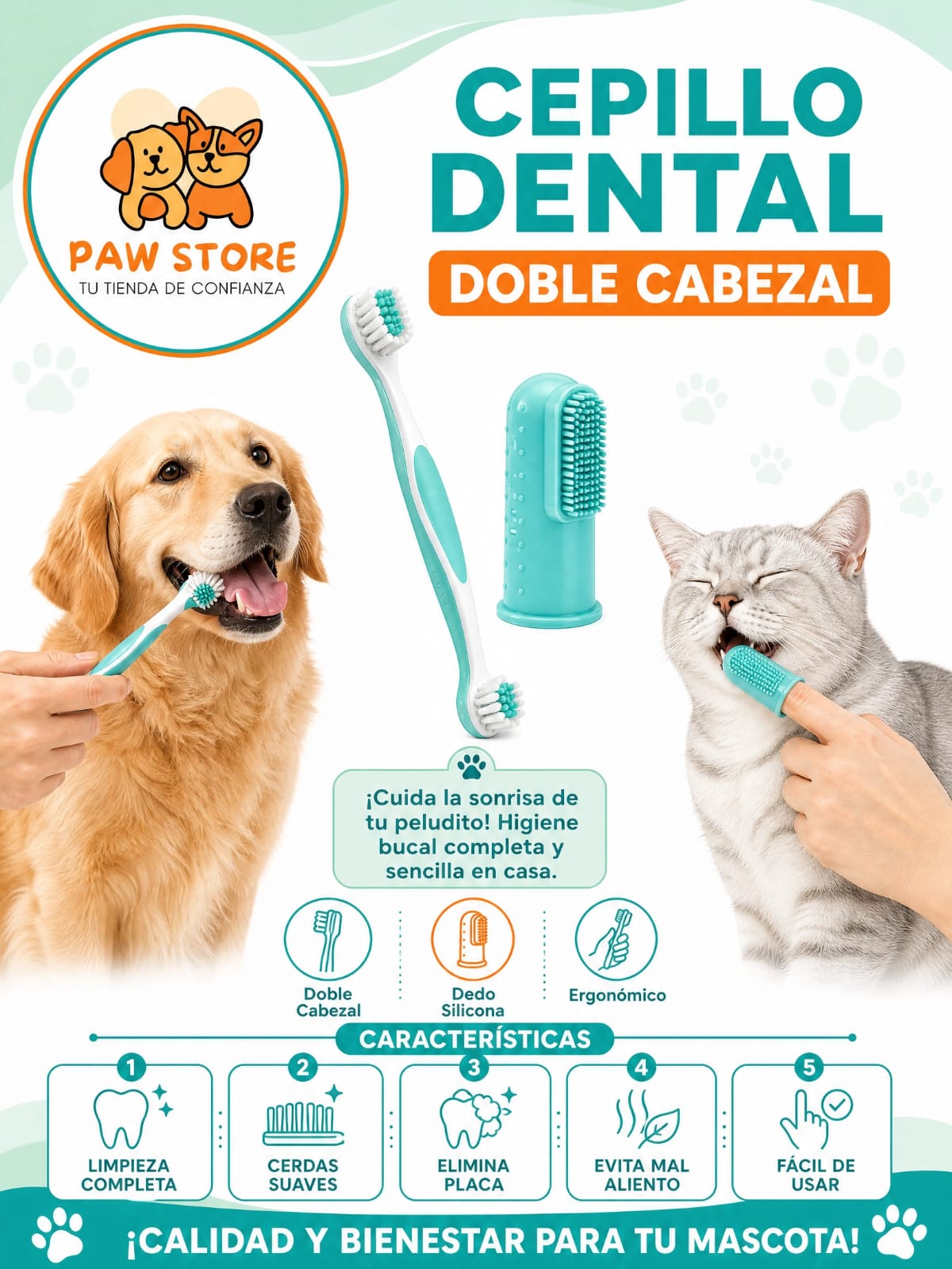 Cepillo de dientes para mascotas