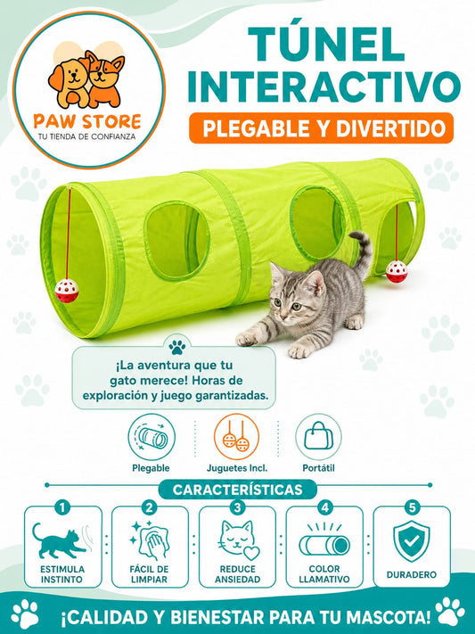 Tunel Interactivo Plegable Para Gatos 50