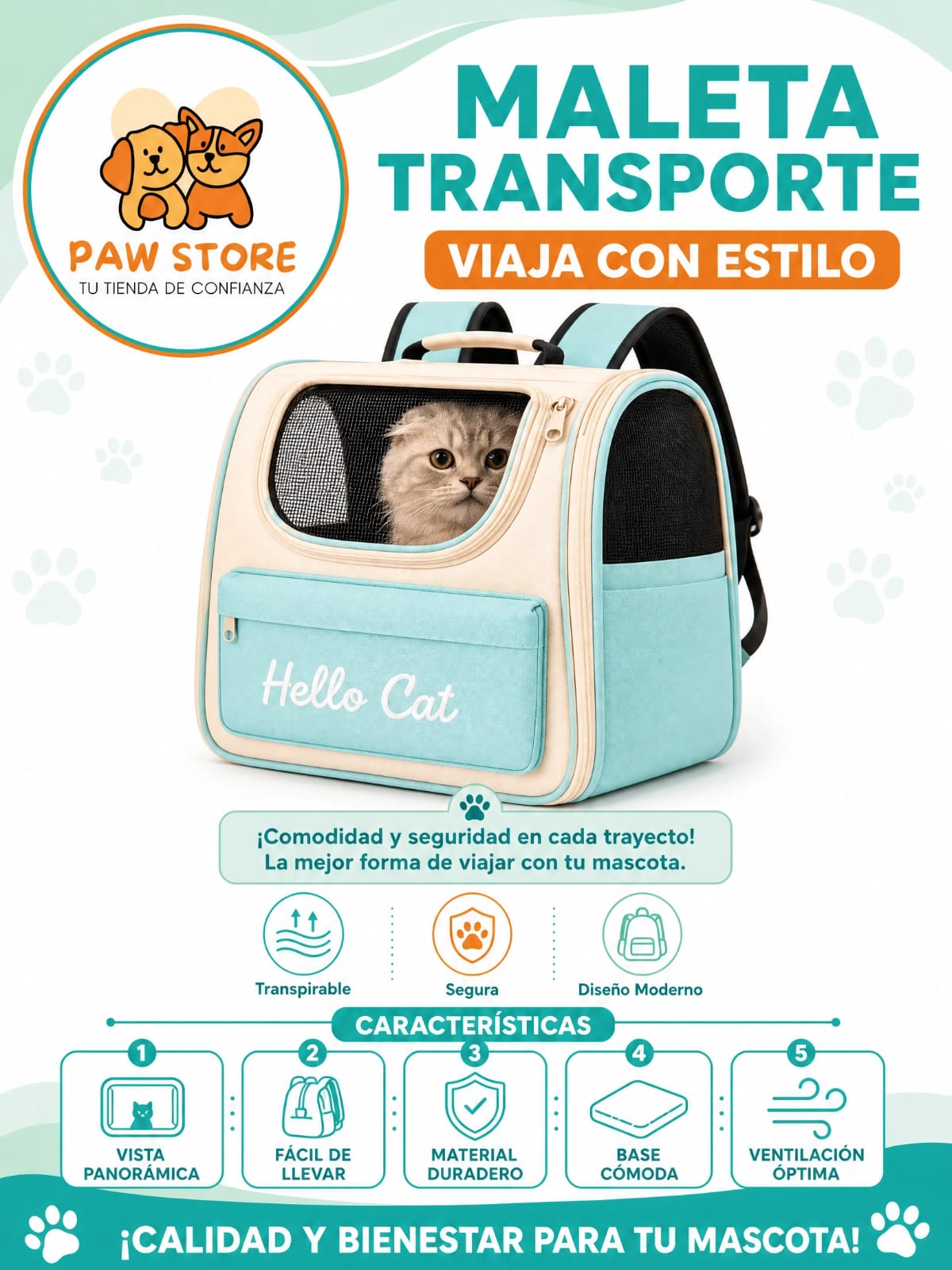Maleta para transporte mascotas